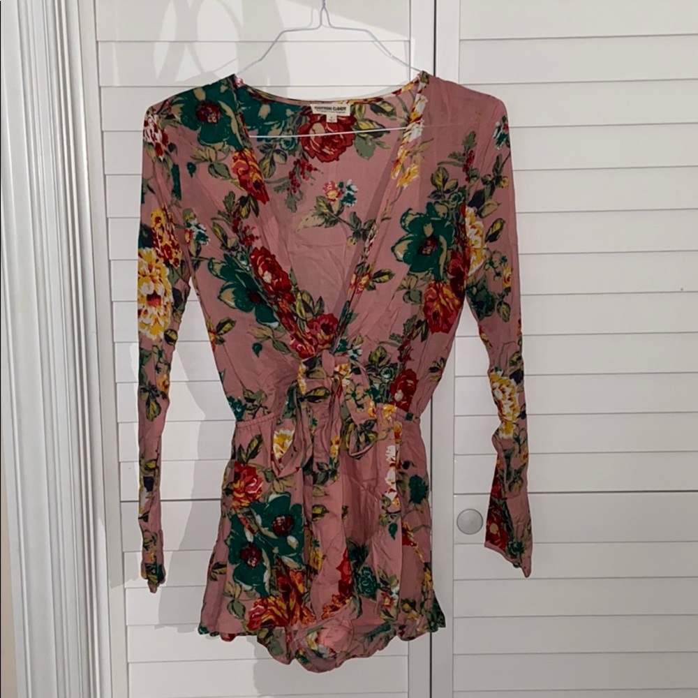 Pink Floral Romper